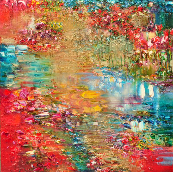 Poppy's Swim 绘画, 39.4x39.4 in