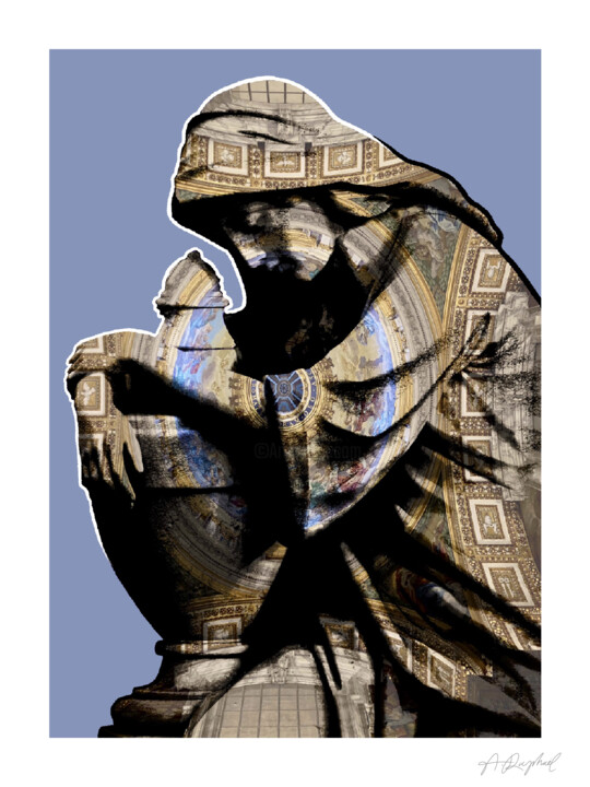 Digital Arts titled "Cyan" by Raphaël André, Original Artwork, Digital Collage
