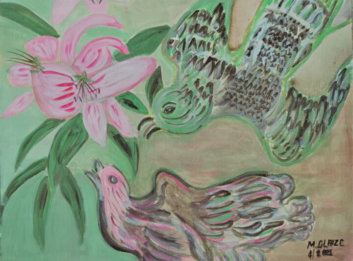 Ballade au printemps 绘画, 12.8x16.1 in
