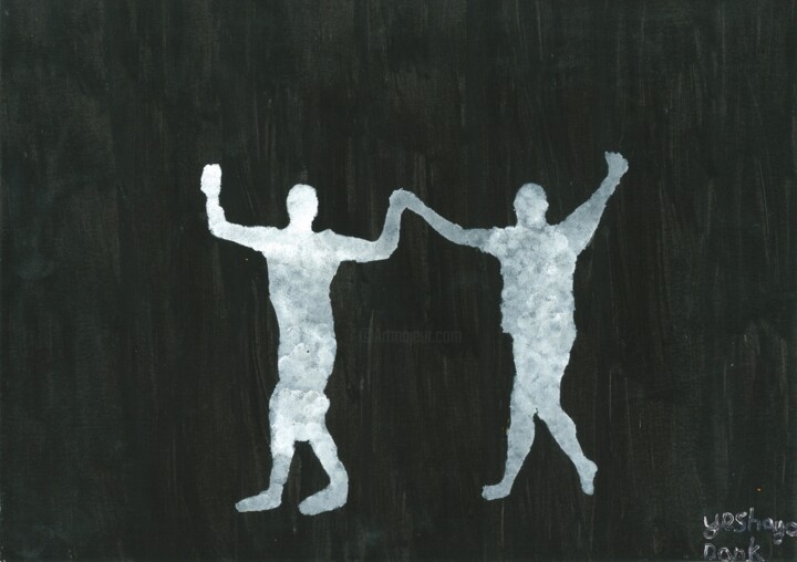 Ζωγραφική με τίτλο "dancing light" από Yeshaya Dank, Αυθεντικά έργα τέχνης, Ακουαρέλα