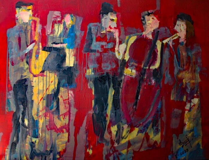 REPETITION JAZZ 绘画, 35.4x45.3 in