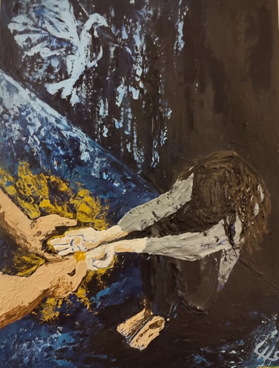 Aumône 绘画, 9.8x7.5 in