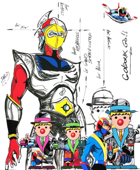 Goldorak go #4 绘画, 47.2x39.4 in