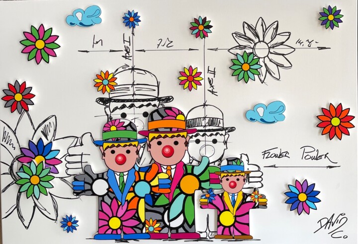 Flowers power 绘画, 28x39.8 in