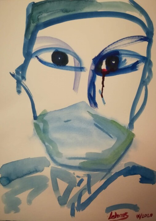 Medical Pain 绘画, 12.6x9.5 in