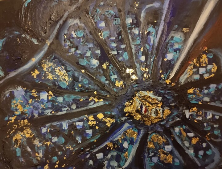 Triomphe du Bleuet 绘画, 9.5x12.6 in