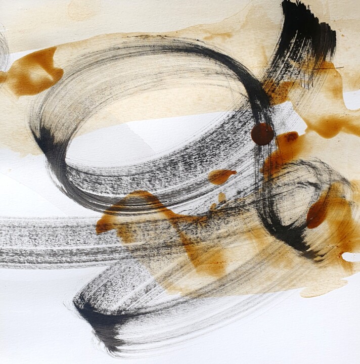 Peinture intitulée "Rock'n roll heart (…" par Isabelle Mignot, Œuvre d'art originale, Encre