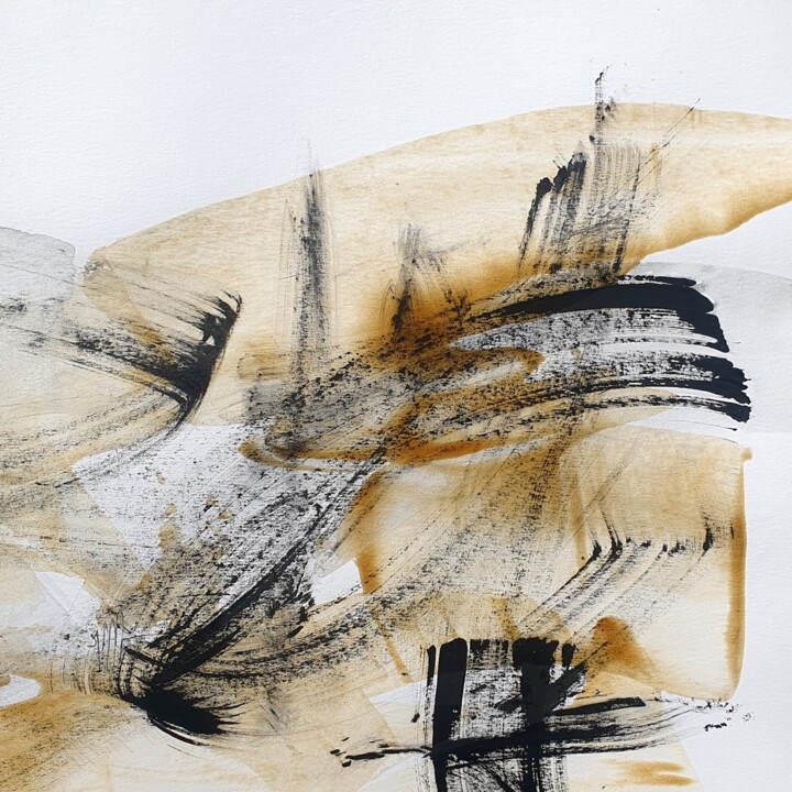 Peinture intitulée "Rock'n roll heart (…" par Isabelle Mignot, Œuvre d'art originale, Encre
