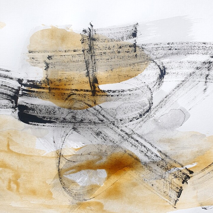 Peinture intitulée "Rock'n roll heart (…" par Isabelle Mignot, Œuvre d'art originale, Encre