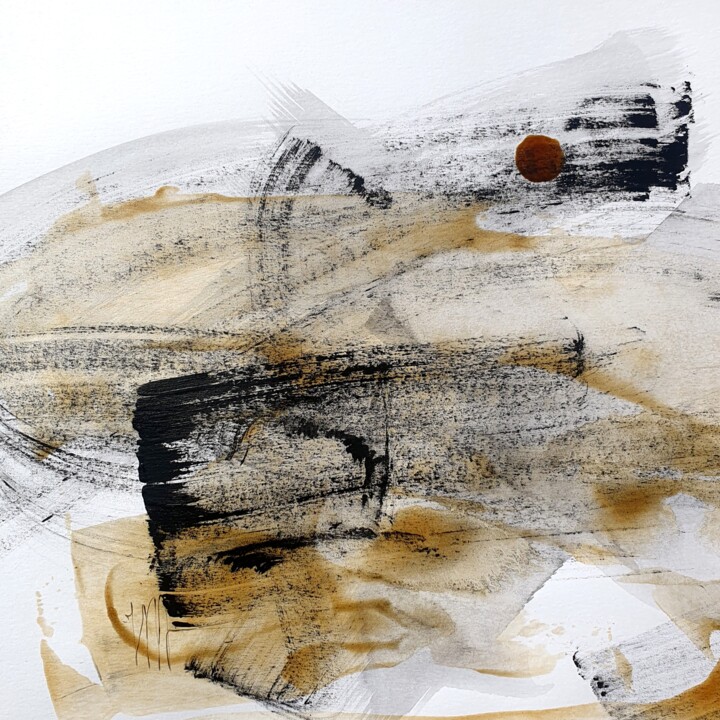 Peinture intitulée "Rock'n roll heart (…" par Isabelle Mignot, Œuvre d'art originale, Encre