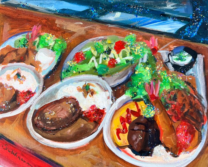 Sampuru. Japanese Restaurant Fake Food 绘画, 8x10 in