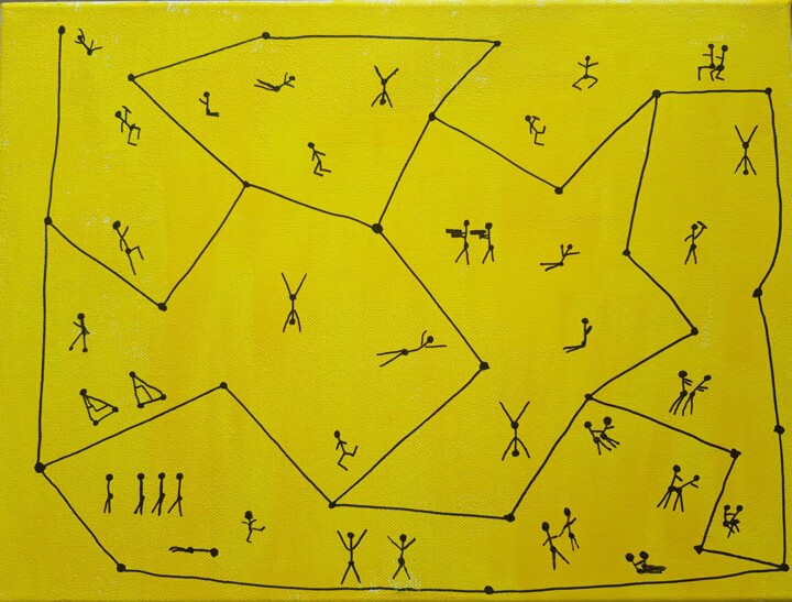 Painting titled "Zero Matrix" by Paolo Cantù Gentili, Original Artwork, Acrylic Mounted on Wood Stretcher frame