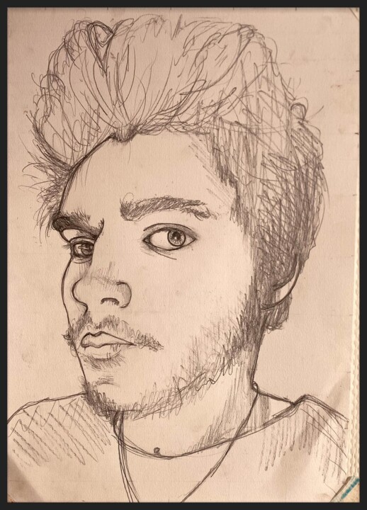 self portrait 图画, 16.5x11.8 in