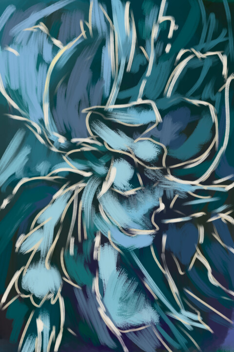 Цифровое искусство под названием "Bue elegance" - Татьяна Конышева, Подлинное произведение искусства, Цифровая живопись