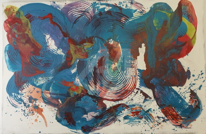 Malerei mit dem Titel "Abstract pop art" von Karibou Artist, Original-Kunstwerk, Acryl Auf Keilrahmen aus Holz montiert