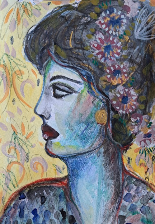 Odile portrait 绘画, 11.7x8.3 in