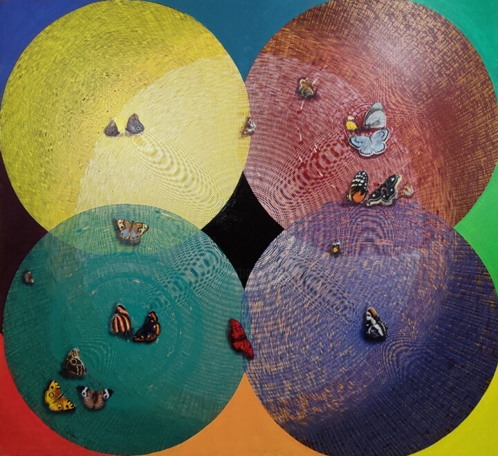 "Happy Vibration-6" başlıklı Tablo Ghanshyam Gupta tarafından, Orijinal sanat, Akrilik