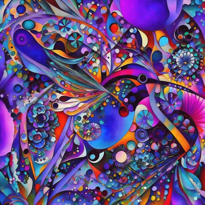 Colibri circus 绘画, 27.6x27.6 in