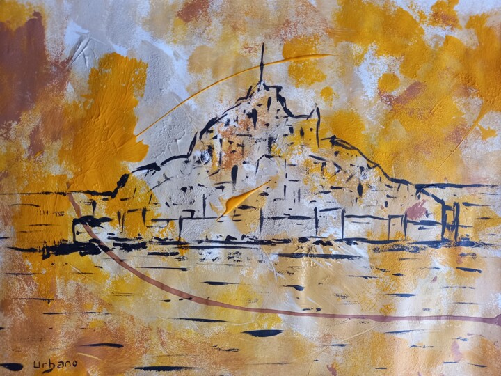Le Mont-Saint-Michel 绘画, 11.8x16.1 in