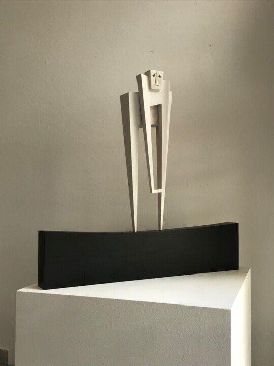 Black and White - Groundet 雕塑, 25.6x25.6 in