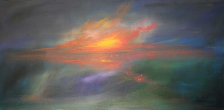Malerei mit dem Titel "Whispers of the See" von Sophia Kühn, Original-Kunstwerk, Acryl