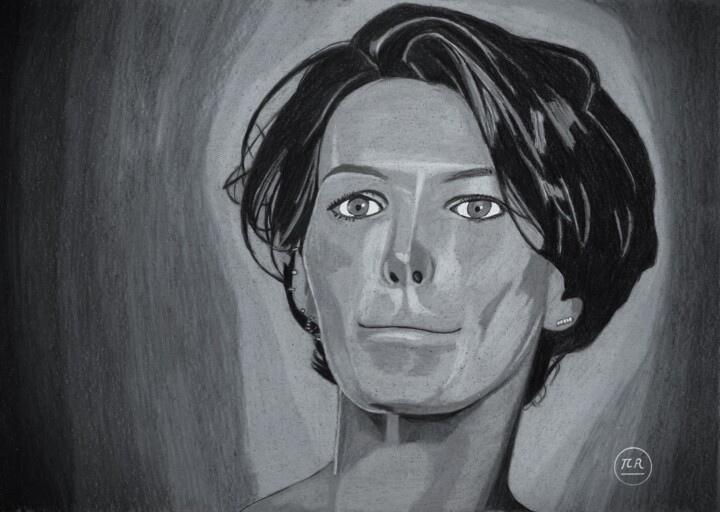 La dame aux 50 nuances de gris. 图画, 11x15.8 in