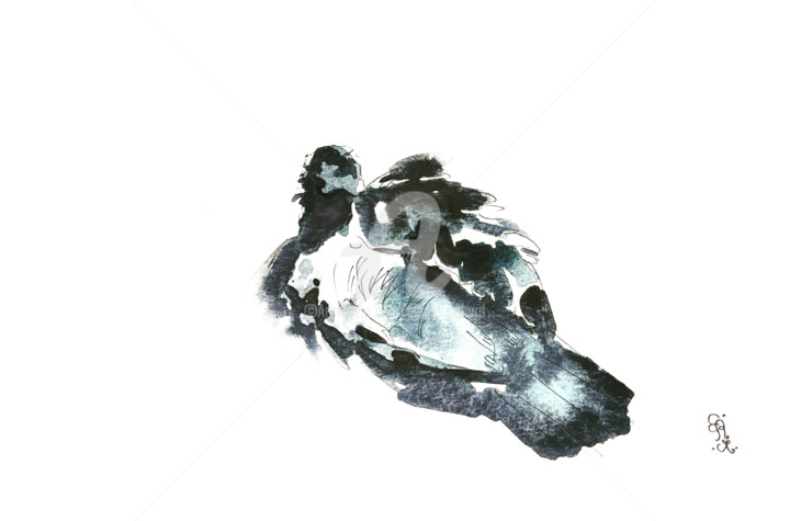 Baggers 3 (original)(Jacksonville, Oregon,USA) 绘画, 7x10 in