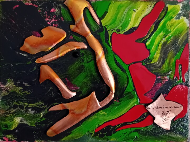 " De la nature dans mes veines " 绘画, 11.8x15.8 in
