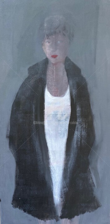 Tenue de soirée, noir. 绘画, 31.5x15.8 in