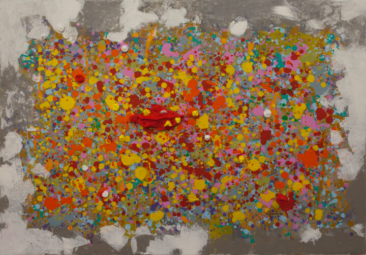 Red Connect 绘画, 27.6x39.4 in