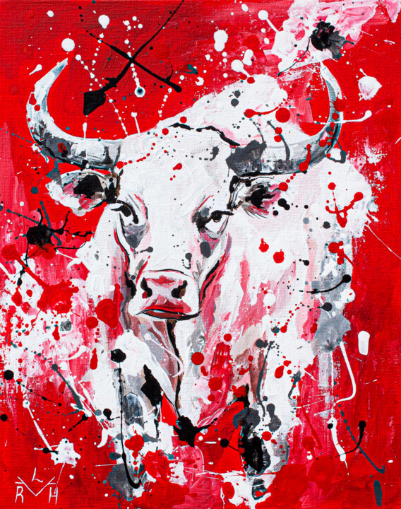 White Bull 绘画, 14x11 in