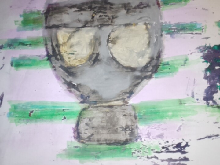 Walking Fallout 绘画, 3.9x5.9 in