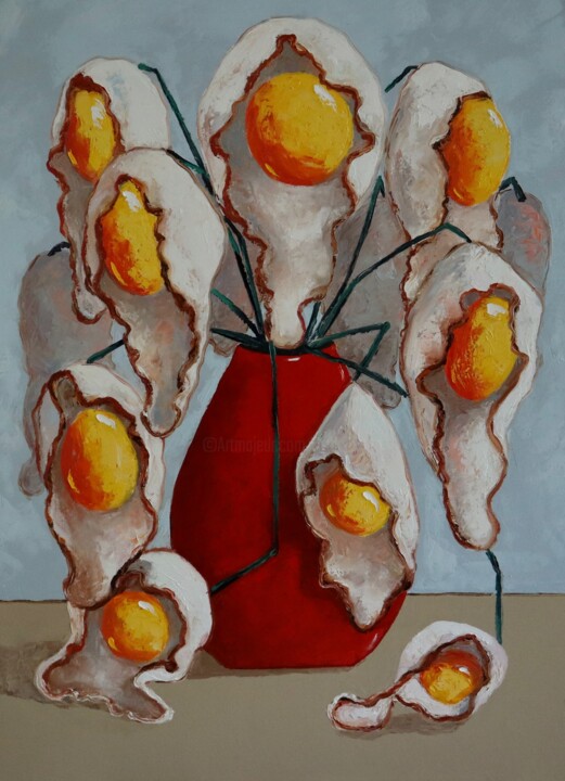 Egg flowers 绘画, 43.3x31.5 in