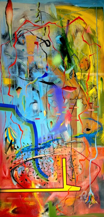 Peinture intitulée "Excavations (road t…" par Detlef Gotzens, Œuvre d'art originale, Acrylique