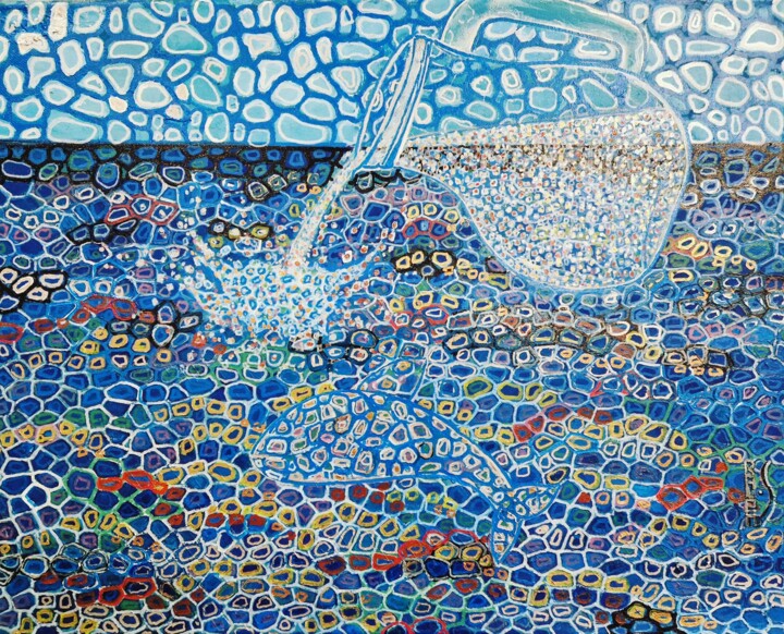Painting titled "Ca coule de source" by Ralph.S, Original Artwork, Oil