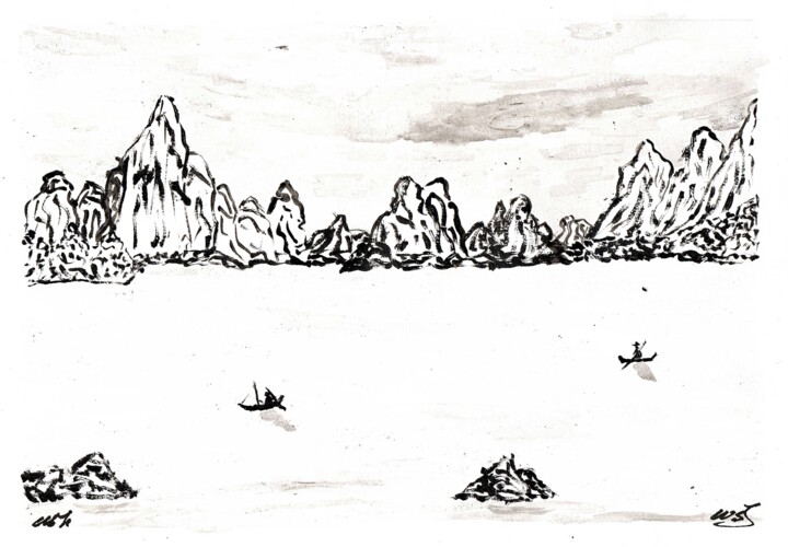 paysage Asie 030923 绘画, 8.3x11.7 in