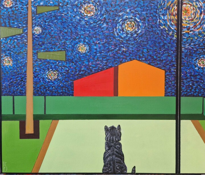 Peinture intitulée "La bonne étoile" par Ralph.S, Œuvre d'art originale, Huile Monté sur Châssis en bois