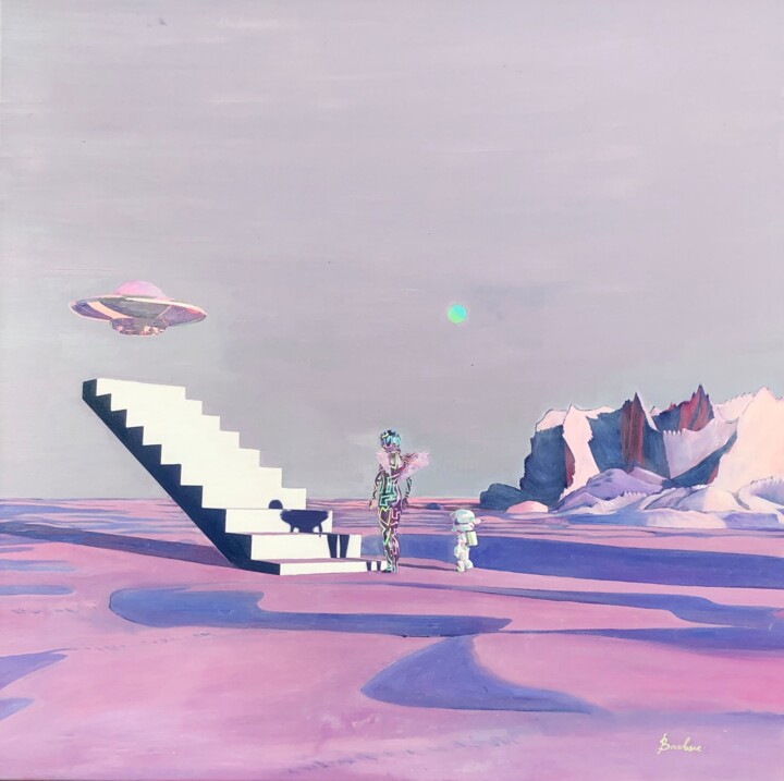 绘画 标题为“Boarding to the Out…” 由Barbsie, 原创艺术品, 油