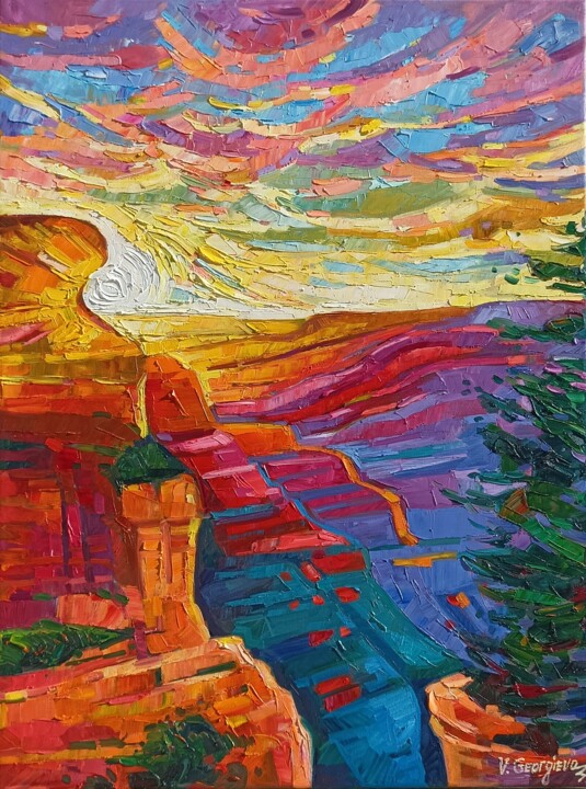 Grand Canyon sunset 绘画, 31.5x23.6 in