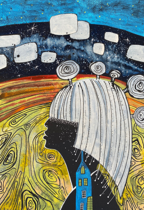 DREAMER 绘画, 16.5x11.7 in