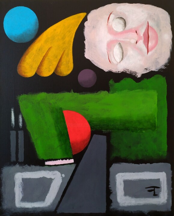 Jeu de balle 绘画, 16.1x13 in
