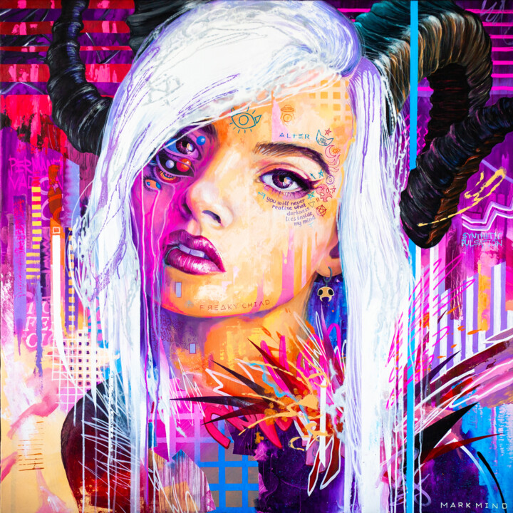 My mysterious dark side 绘画, 39.4x39.4 in