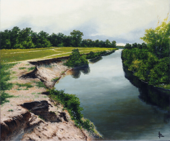 Two banks Painting, 19.7x23.6 in