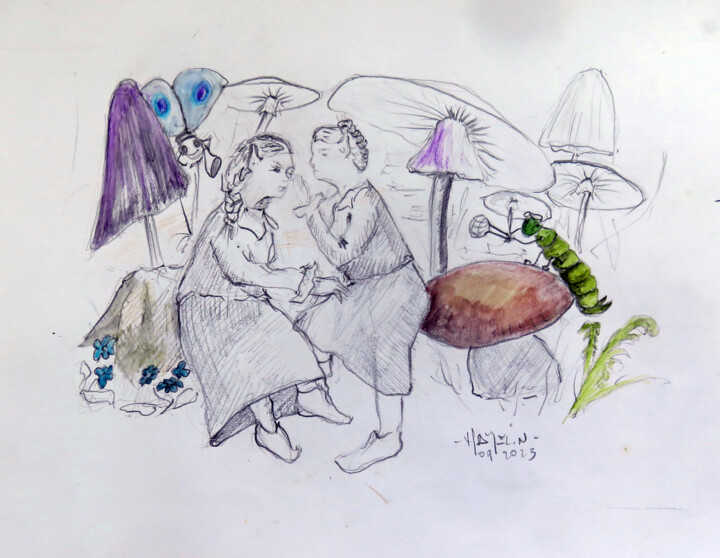 Le secret 绘画, 7.9x11.8 in