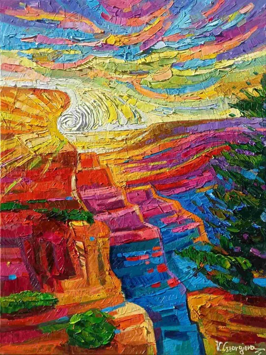 Grand Canyon sunset 3 绘画, 31.5x23.6 in