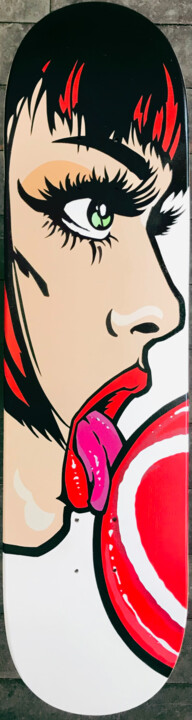 GoodGirl (Red) SkateDeck Schilderij, 31,9x7,9 in