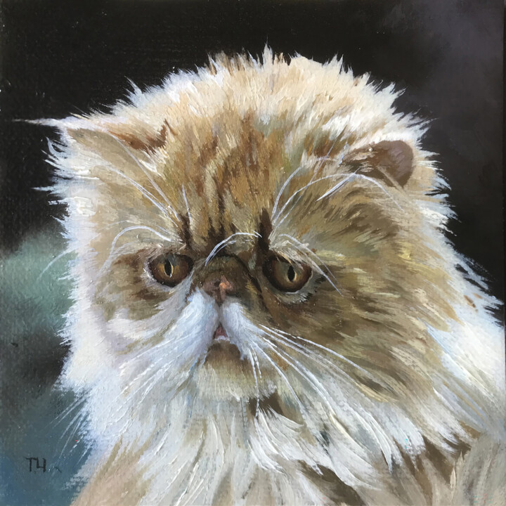 Persian kitten 绘画, 3.9x3.9 in