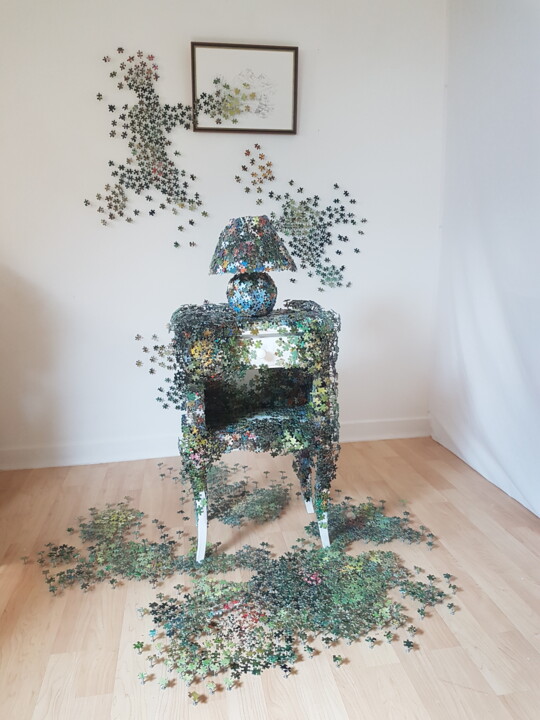 Sculptuur getiteld "Rêves 2" door Laurent Fierdehaiche, Origineel Kunstwerk, Collages