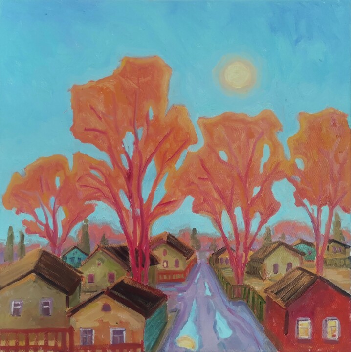 Evening. Moon rise 绘画, 19.7x19.7 in