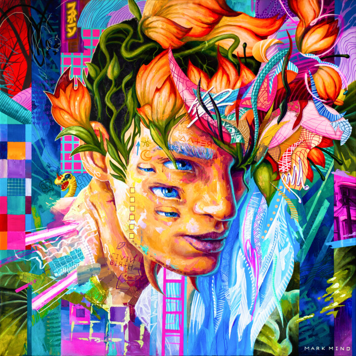 Germination 绘画, 39.4x39.4 in